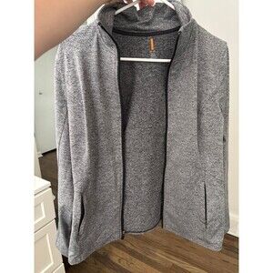 Athletic Zip Up Jacket Heathered Grey - Size Medium